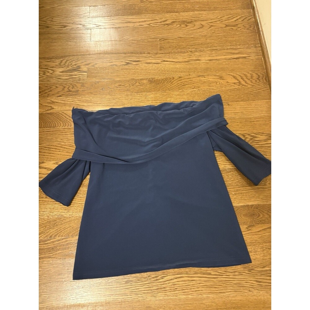 Joseph Ribkoff off Shoulder Navy Blue Blouse. Size small/medium